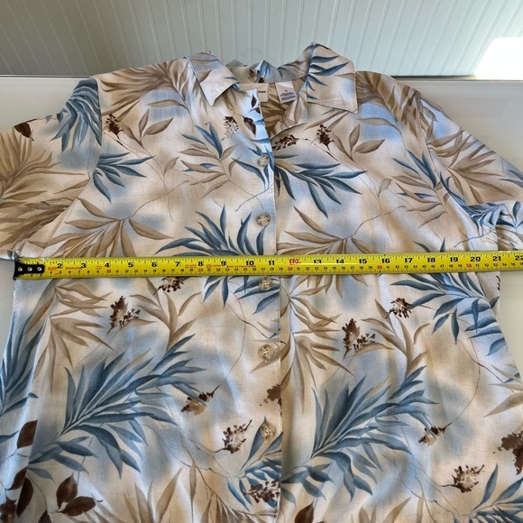 Alfred Dunner vintage button up scalloped hem women’s size 16 linen blend - Picture 6 of 7